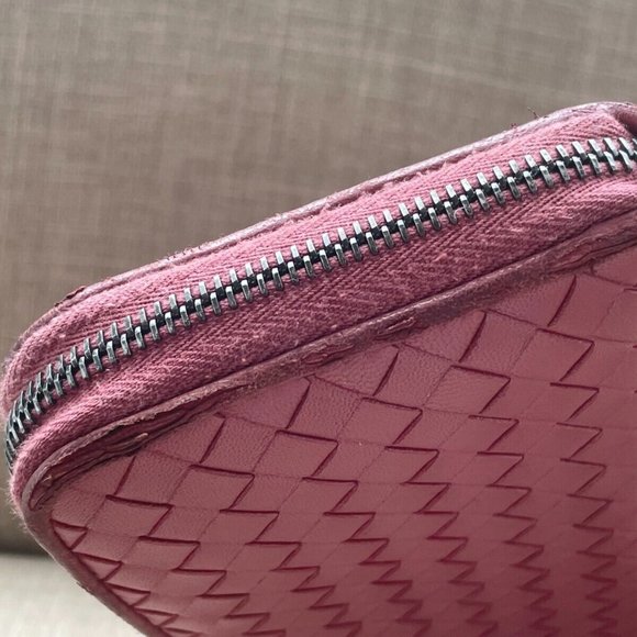 Bottega Veneta Wallet Intrecciato Lambskin Zippy Zip Around Clutch Purse Italy - Picture 8 of 11